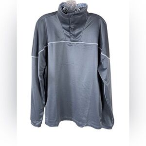 Adidas Stadium 1/4 Snap Grey Long Sleeve Athletic T Shirt Pullover